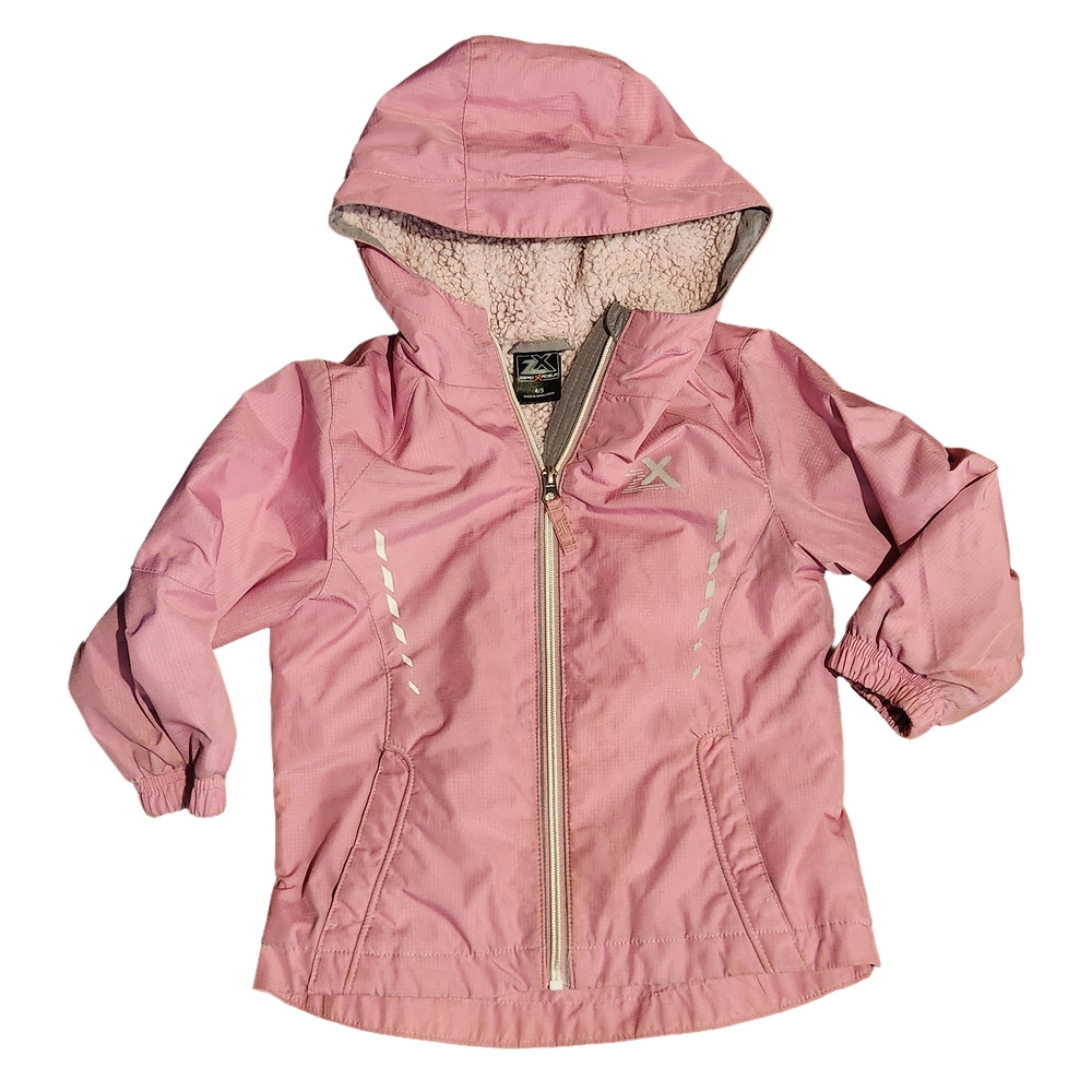 ZeroXposur Girls 4/5 Pink Water Resistant Fleece Lined Hooded Jacket Anorak Coat